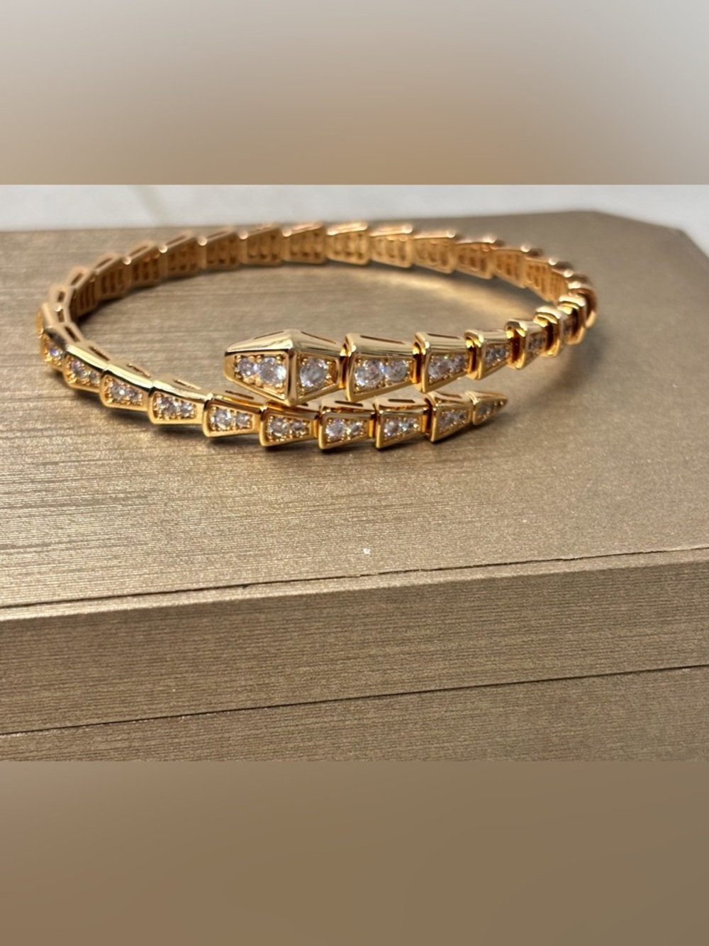 Rose Gold serpenti CZ paved Bangle Bracelet - Women Jewelry